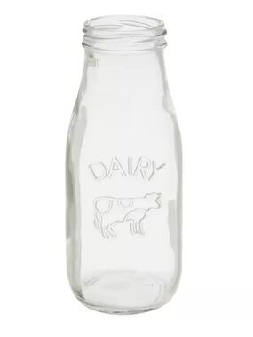 Dairy Cow glass milk bottles